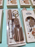 Pluma osito con llavero  y 4 recargas